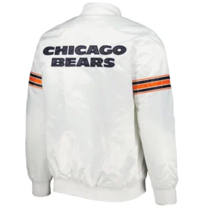 Chicago Bears Power Forward White Varsity Jacket 1