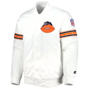 Chicago Bears Power Forward White Varsity Jacket