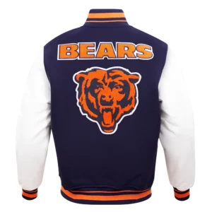 Chicago Bears Retro Classic Navy Blue Varsity Jacket 1