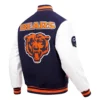 Chicago Bears Retro Classic Navy Blue Varsity Jacket 3
