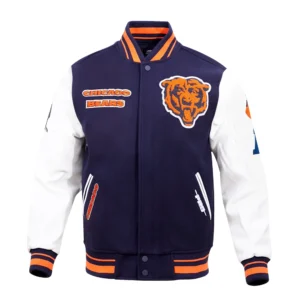 Chicago Bears Retro Classic Navy Blue Varsity Jacket