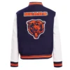 Chicago Bears Retro Classic Navy Blue and White Varsity Jacket 1