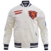 Chicago Bears Retro Classic Satin White Varsity Jacket