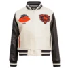Chicago Bears Retro Classic White and Black Varsity Jacket