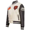 Chicago Bears Retro Classic White and Black Varsity Jacket 3