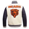 Chicago Bears Retro Classic Wool White Varsity Jacket 1