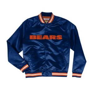 Chicago Bears Throwback Wordmark Satin Varsity Jacket