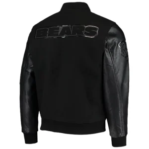 Chicago Bears Triple Black Wool Varsity Jacket 1