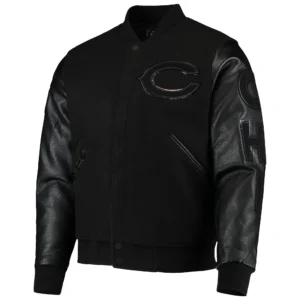 Chicago Bears Triple Black Wool Varsity Jacket