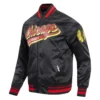 Chicago Blackhawks Black Satin Varsity Jacket