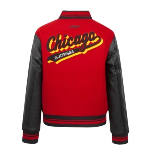 Chicago Blackhawks Black Wool Varsity Jacket 1