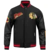 Chicago Blackhawks Black Wool Varsity Jacket