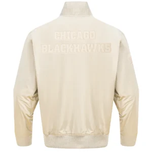 Chicago Blackhawks Neutral Twill Varsity Jacket 1