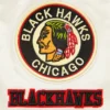 Chicago Blackhawks Retro Cream Satin Jacket 5