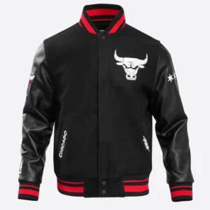 Chicago Bulls City Edition Black Varsity Jacket 1