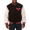 Chicago Bulls Domestic Two Tone Wool Jacket Black