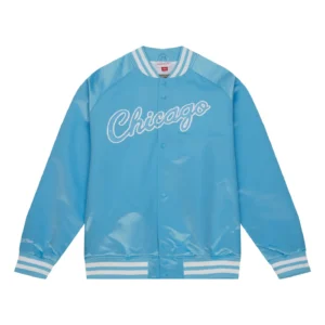 Chicago Bulls Double Clutch Sky Blue varsity Jacket
