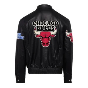 Chicago Bulls Jeff Hamilton Full Black Leather Jacket 1