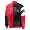 Chicago Bulls Leader Black and Red Varsity Jacket 1
