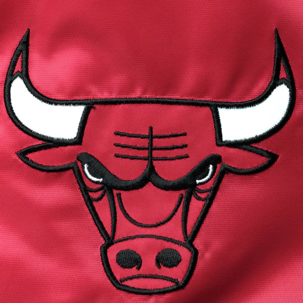 Chicago Bulls Leader Black and Red Varsity Jacket 2