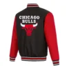 Chicago Bulls Logo Two Tone Black Varsity Jacket 1