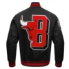 Chicago Bulls Mashup Satin Varsity Black Jacket 3