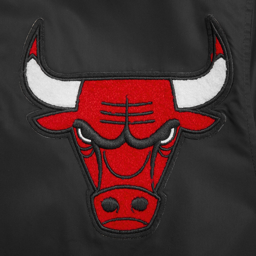 Chicago Bulls Mashup Satin Varsity Black Jacket 5