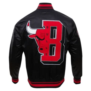 Chicago Bulls Mashup Varsity Black Jacket 3