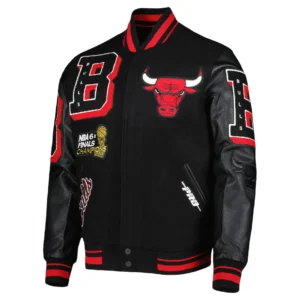 Chicago Bulls Mashup Wool Black Varsity Jacket
