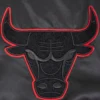Chicago Bulls Old English Black Satin Varsity Jacket 8