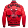 Chicago Bulls Old English Red Varsity Jacket 3