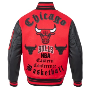 Chicago Bulls Old English Wool Varsity Jacket 2