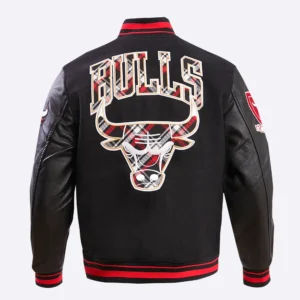 Chicago Bulls Pro Prep Black Wool Jacket 3