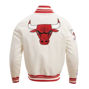Chicago Bulls Retro Classic Varsity Cream Jacket 3