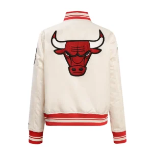 Chicago Bulls Retro Classic Varsity Cream Jacket 3