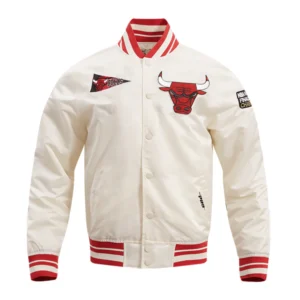Chicago Bulls Retro Classic Varsity Cream Jacket
