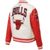 Chicago Bulls Retro Classic Women’s Wool and Leather Cream and Red Varsity Jacket 2