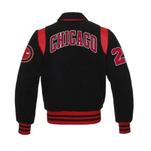 Chicago Bulls Sailor Collar Varsity Black Jacket 1