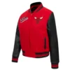 Chicago Bulls Script Tail Red and Black Wool Varsity Jacket 1