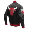 Chicago Bulls Script Tail Varsity Black Jacket 2