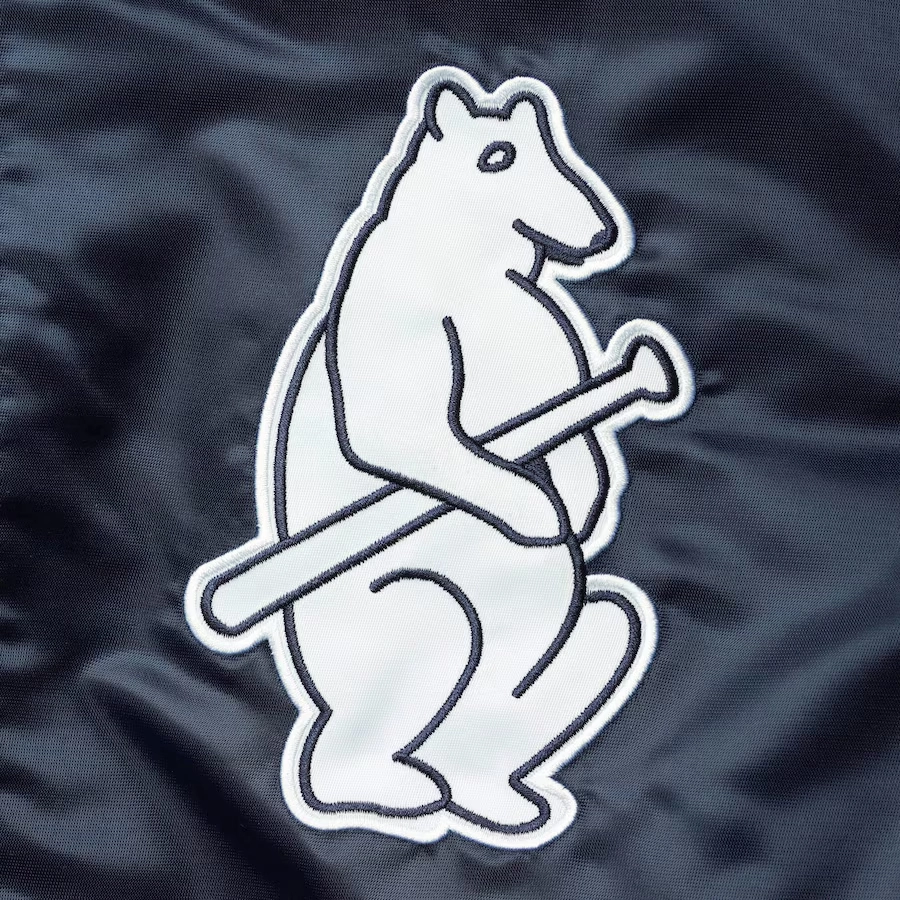 Chicago Cubs Captain III Satin Varsity Navy Jacket 2