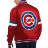 Chicago Cubs Home Game Satin Varsity Red Jacket 1