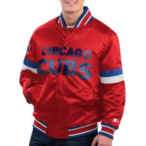 Chicago Cubs Home Game Satin Varsity Red Jacket