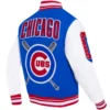 Chicago Cubs Mashup Rib Wool & Leather Varsity Jacket 3