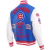 Chicago Cubs Old English Wool & Leather BlueWhite Varsity Jacket 3