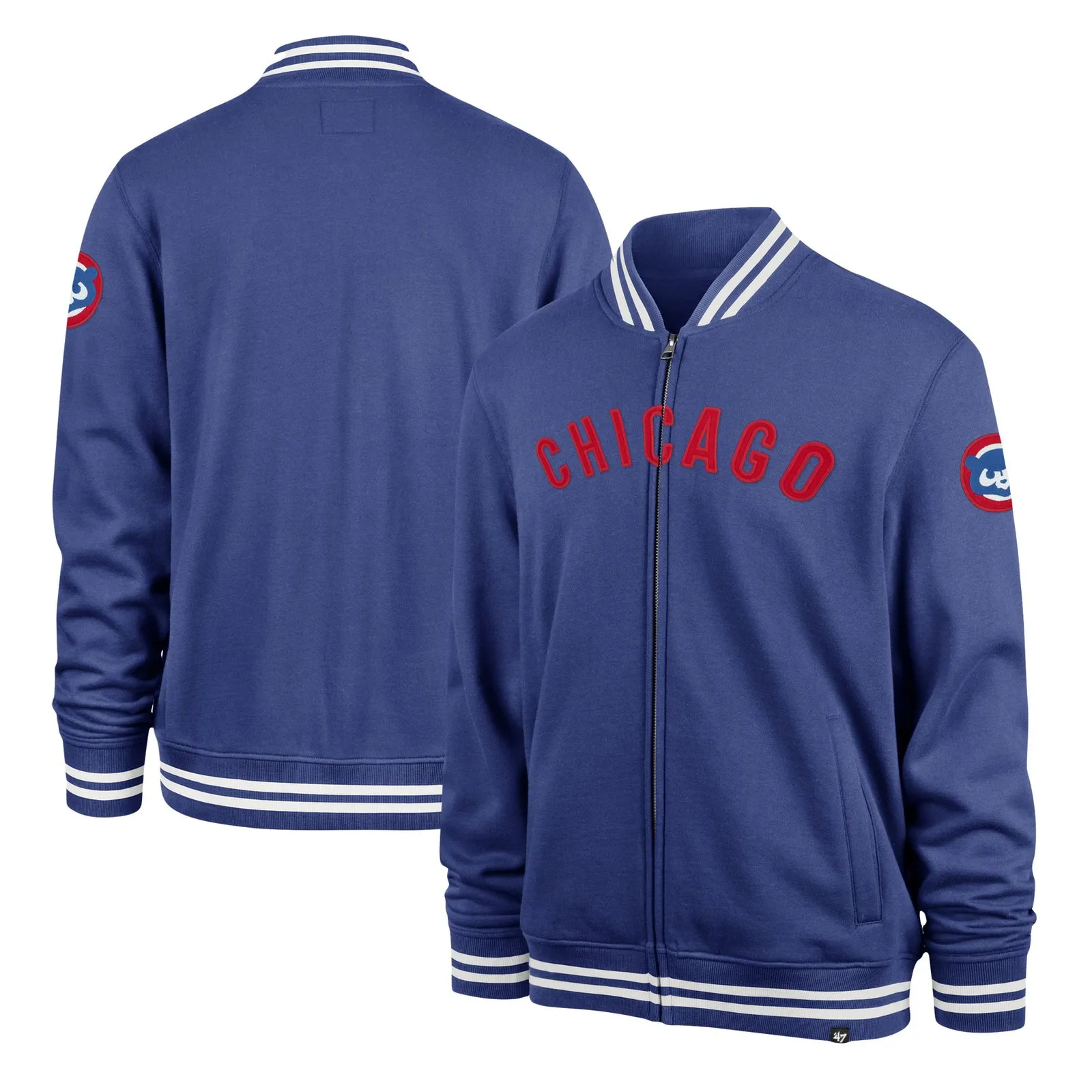 Chicago Cubs Pack Pro Camden Full-Zip Track Varsity Jacket – Blue 2