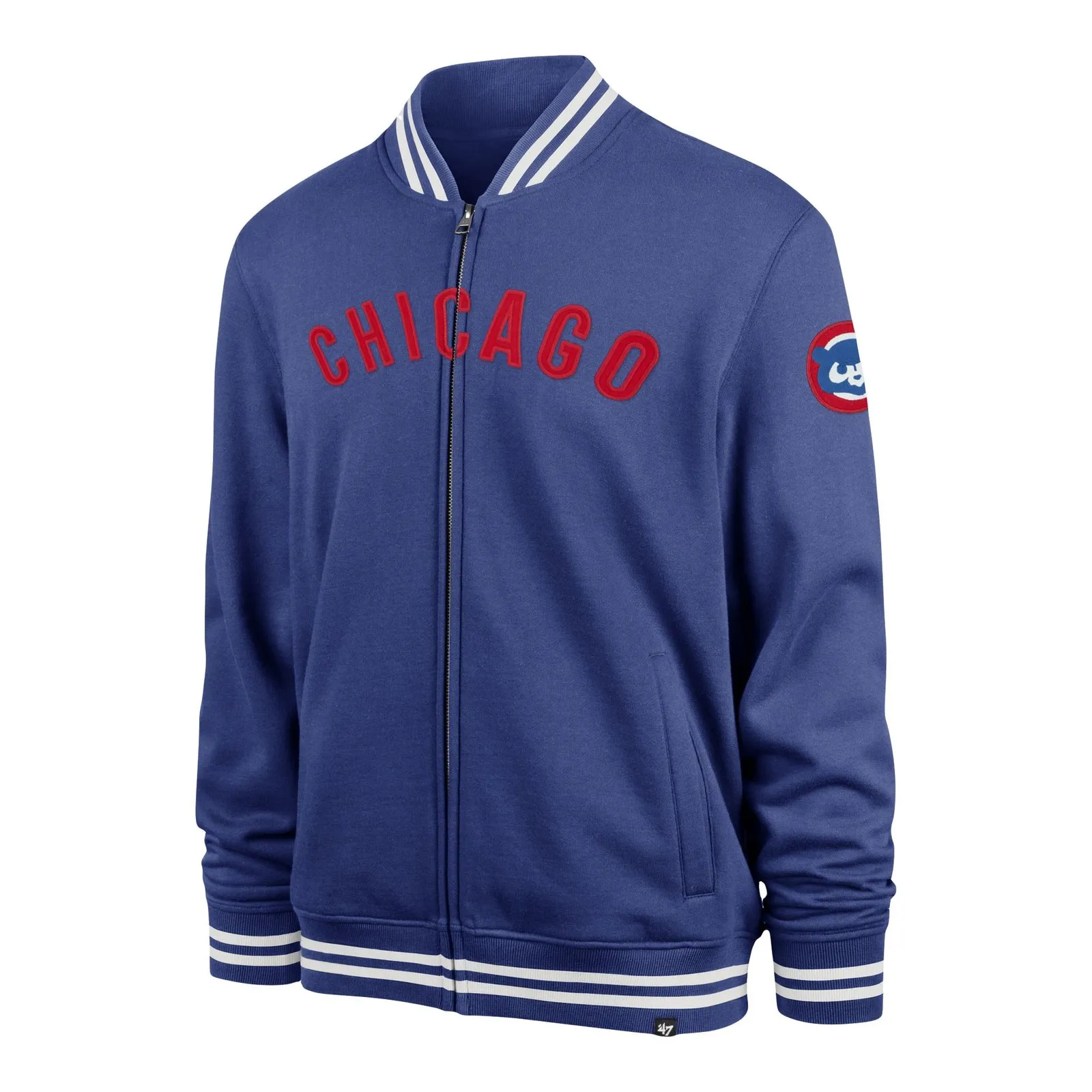 Chicago Cubs Pack Pro Camden Full-Zip Track Varsity Jacket – Blue