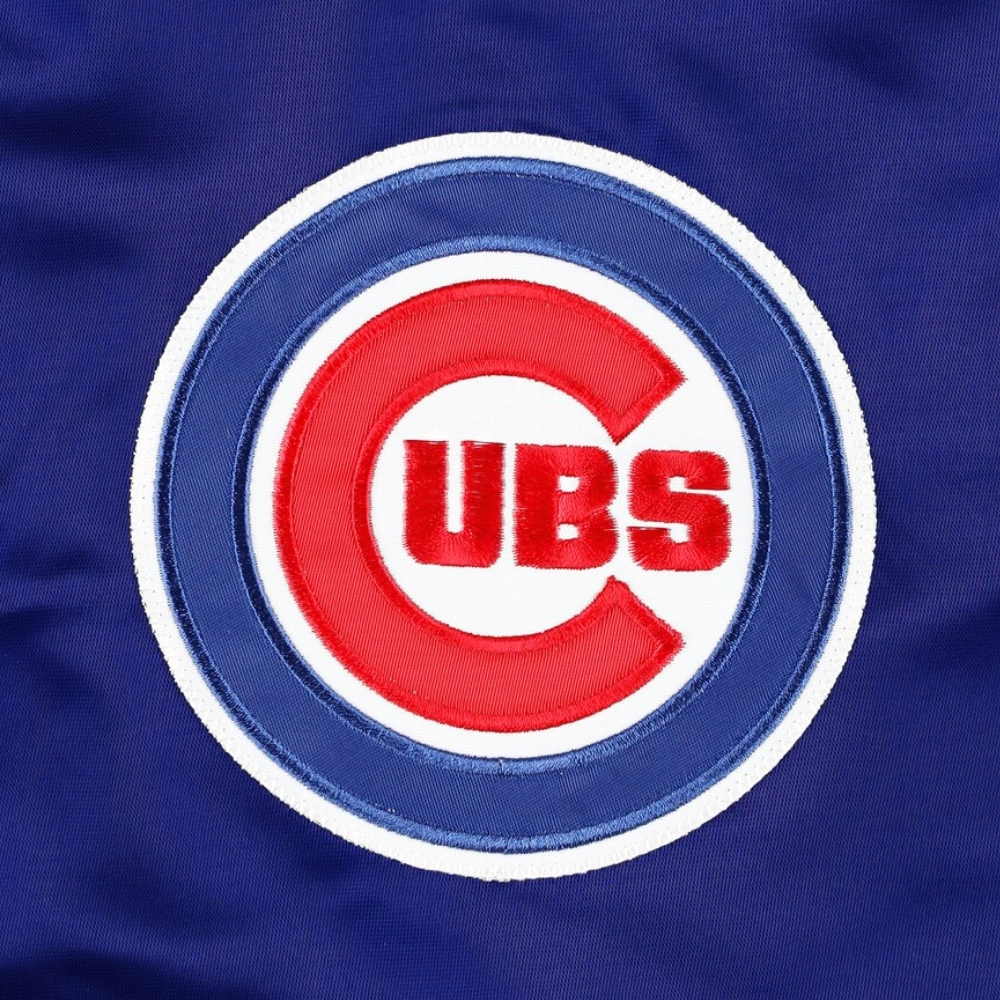 Chicago Cubs Pick & Roll Full-Snap Satin Varsity Blue Jacket 2