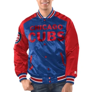 Chicago Cubs Renegade Satin Varsity BlueRed Jacket