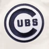 Chicago Cubs Retro Classic Women’s Full-Snap Satin Varsity Cream Jacket 7